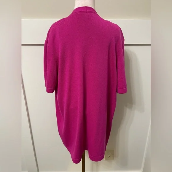 St. John Raspberry Pink 2-Piece Set Knit Sweater & Cardigan Size Large